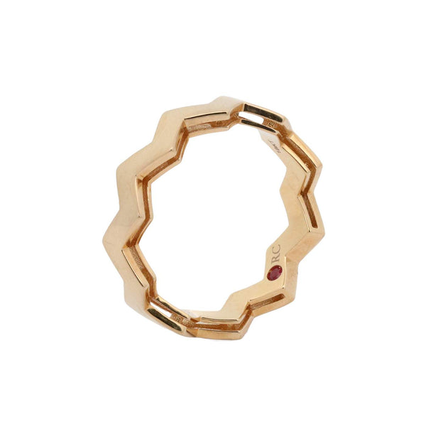 Roberto Coin 18K Yellow Gold Zig Zag Ring, Size 6.5 Provident Jewelery