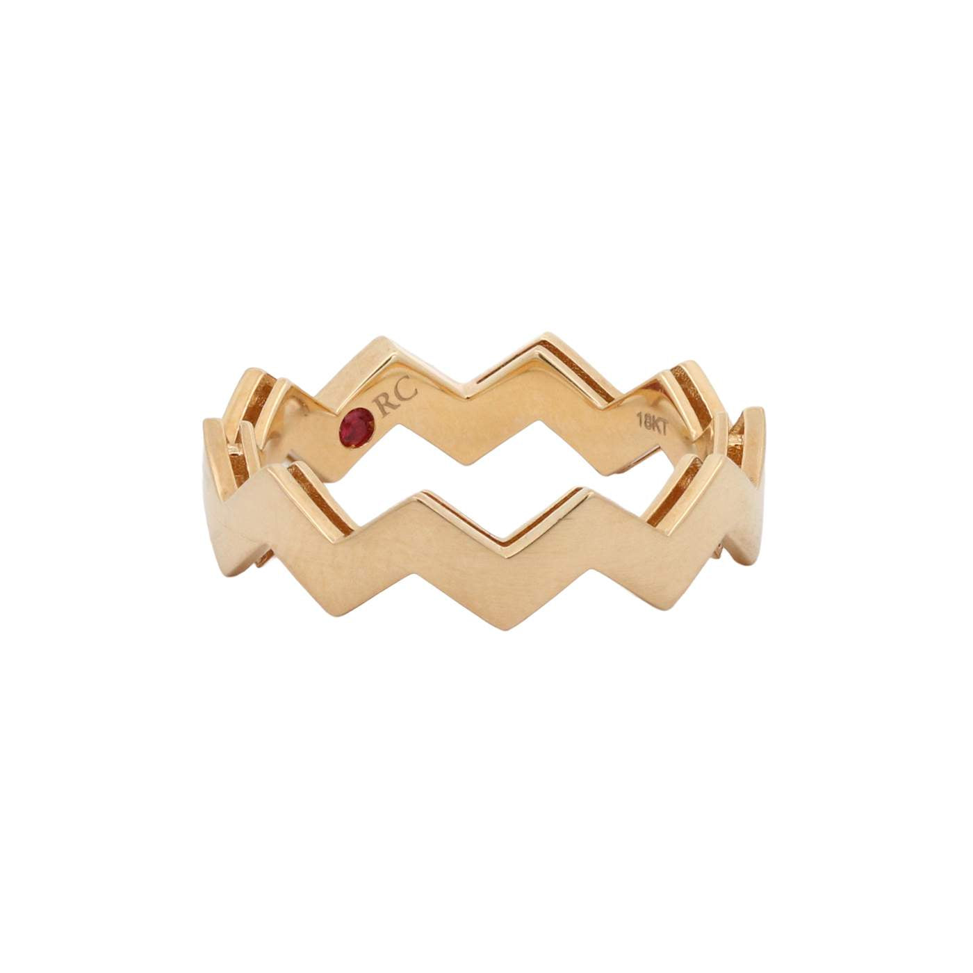 Roberto Coin 18K Yellow Gold Zig Zag Ring, Size 6.5 Provident Jewelery