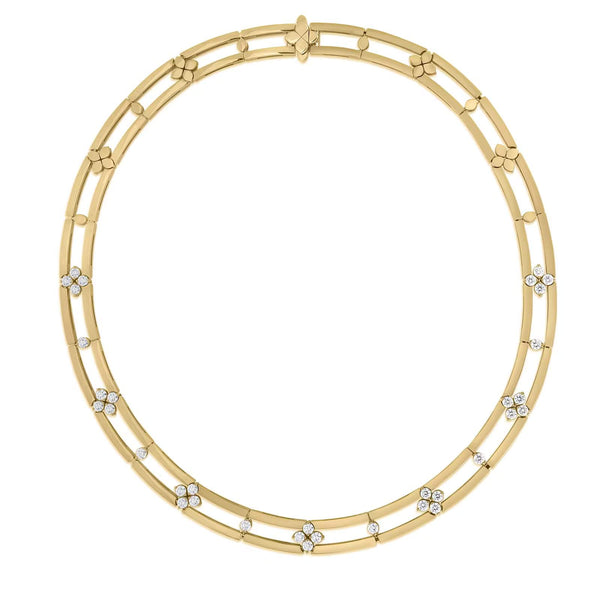 Roberto Coin 18K Yellow Gold Love In Verona Open Frame ~2.85ctw Diamond  14" Collar Necklace,