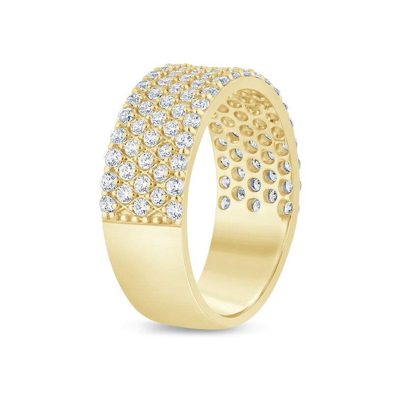 14kt Yellow Gold 1.00ct Five-Row Diamond Pavé Band