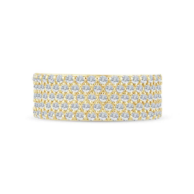 14kt Yellow Gold 1.00ct Five-Row Diamond Pavé Band