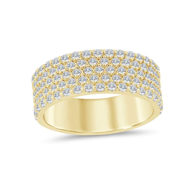14kt Yellow Gold 1.00ct Five-Row Diamond Pavé Band