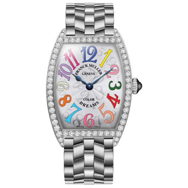 Franck Muller Watch Curvex Color Dreams 1 Row Of 60 Round Diamond= ~0.78 Ctw Quartz Movement Stainless Steel Case And Bracelet Provident Jewelery