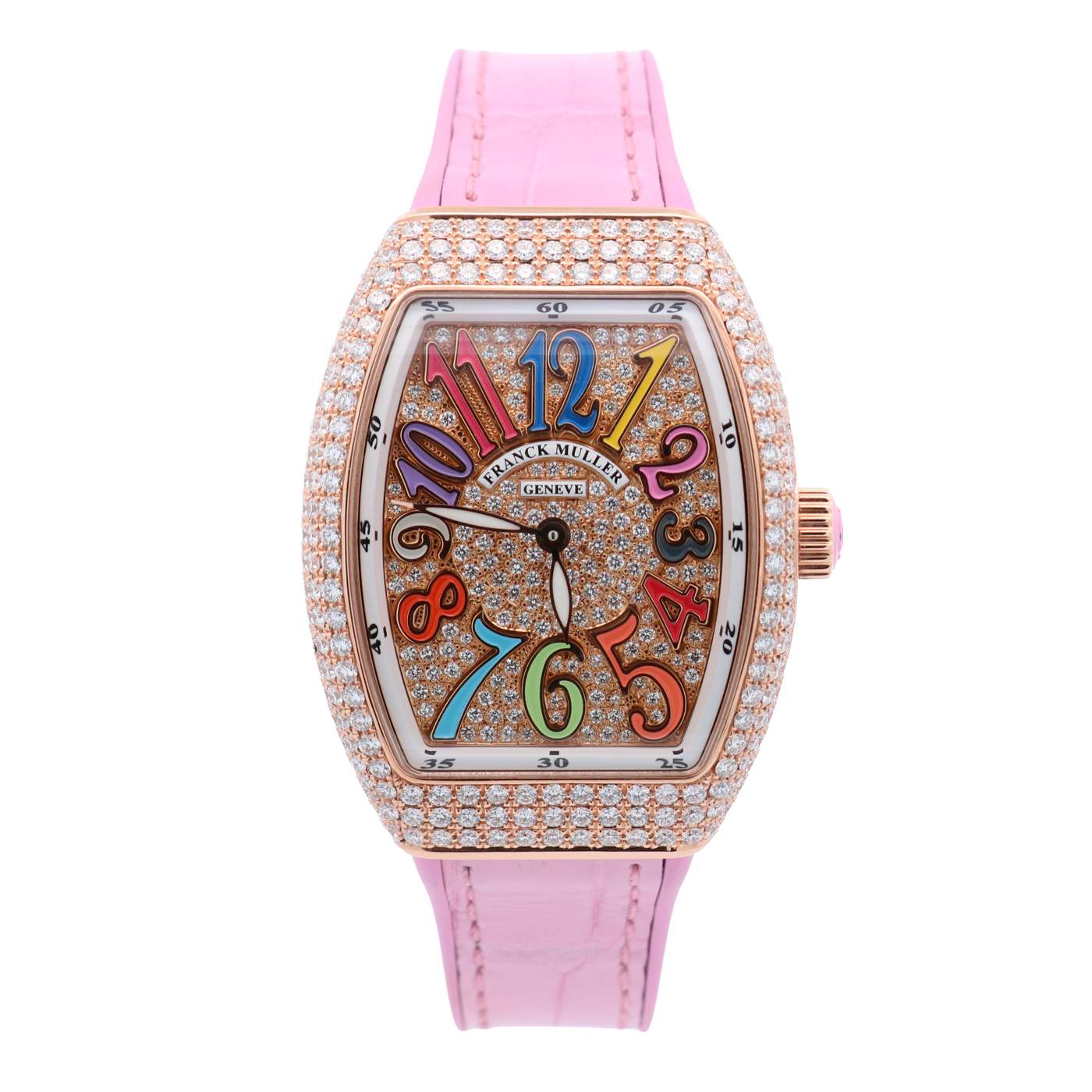 Franck Muller Vanguard Color Dreams 32mm 4.67ct Diamond 18kt Yellow Gold Watch