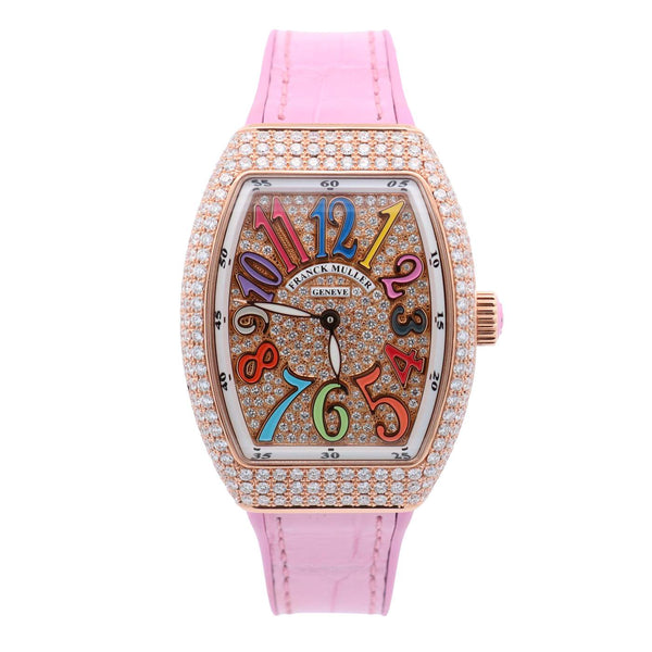 Franck Muller Vanguard Color Dreams 32mm 4.67ct Diamond 18kt Yellow Gold Watch