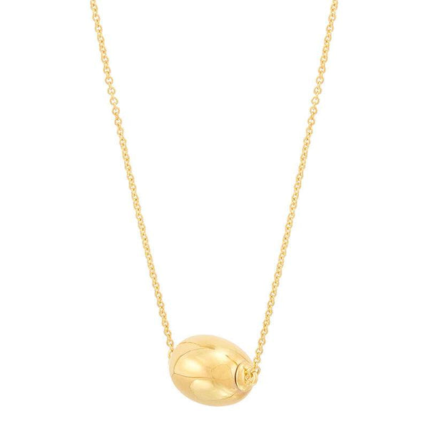 14K Oval Bead On An 18-Inch Chain