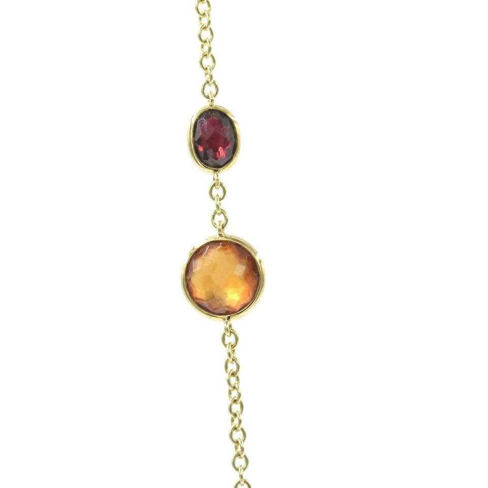 Ippolita Rock Candy Gelato 18kt Yellow Gold Cranberry 37" Station Necklace