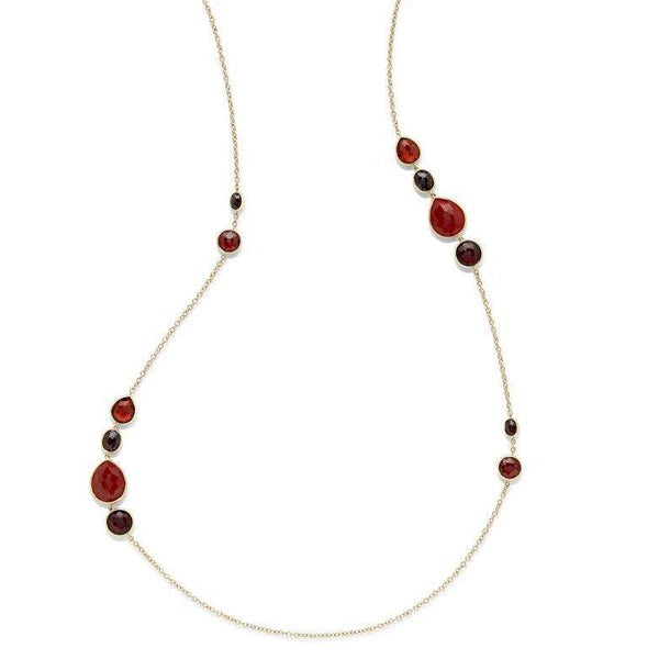 Ippolita Rock Candy Gelato 18kt Yellow Gold Cranberry 37" Station Necklace