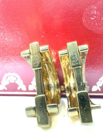 Cartier 18K Yellow Gold  Vintage Maillon Panthere Sturrup Cuff links, Box