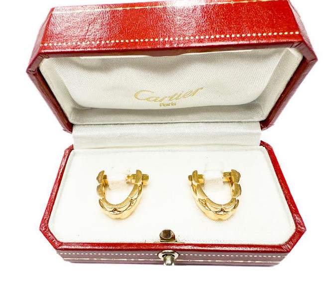 Cartier Vintage Maillon Panthère 18kt Yellow Gold Stirrup Cufflinks