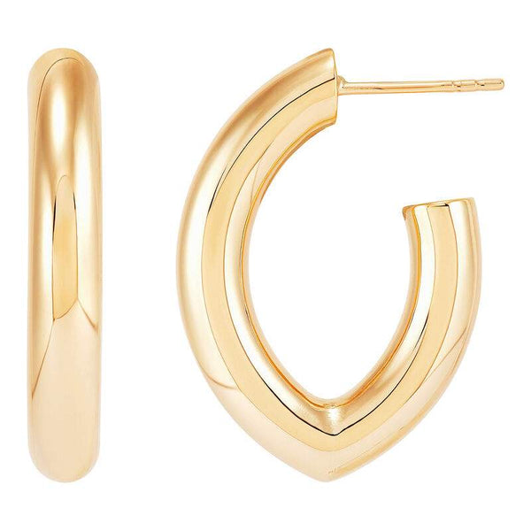 14K J-Hoop Earrings - Provident Jewelry