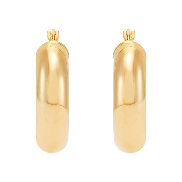 14K  Polished Tube 7mm Hoop Earrings Provident Jewelery