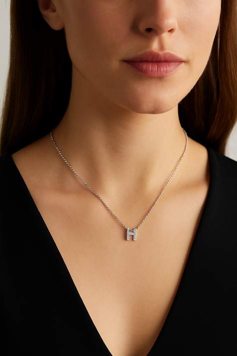 Roberto Coin 18K Love Letter 'H' Necklace