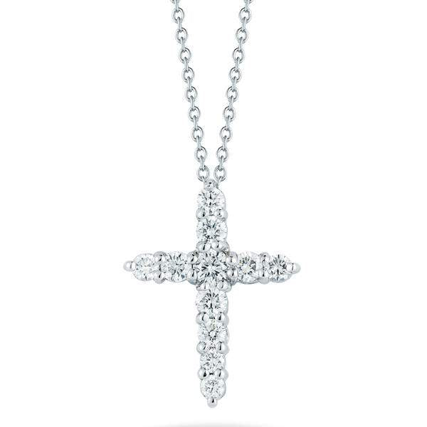 Roberto Coin 18K Diamond Tapered Cross Necklace Provident Jewelery