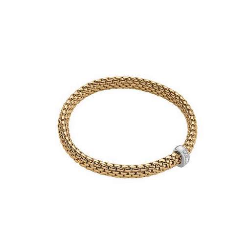FOPE Flexit Vendôme 18kt Yellow Gold 0.24ct Diamond Bracelet