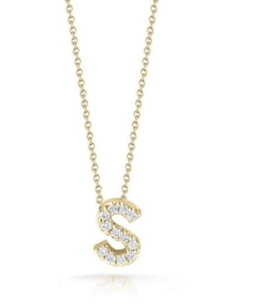 Roberto Coin 18K Love Letter "S" Diamond Pendant