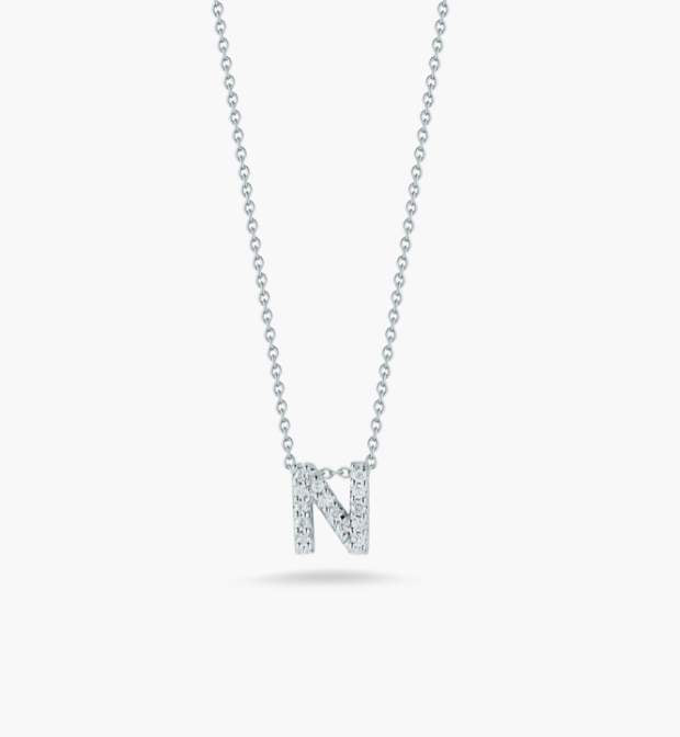 Roberto Coin 18K Diamond Love Letter "N" Necklace