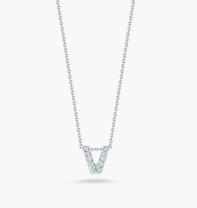 Roberto Coin 18K Tiny Treasures Love Letter "V"