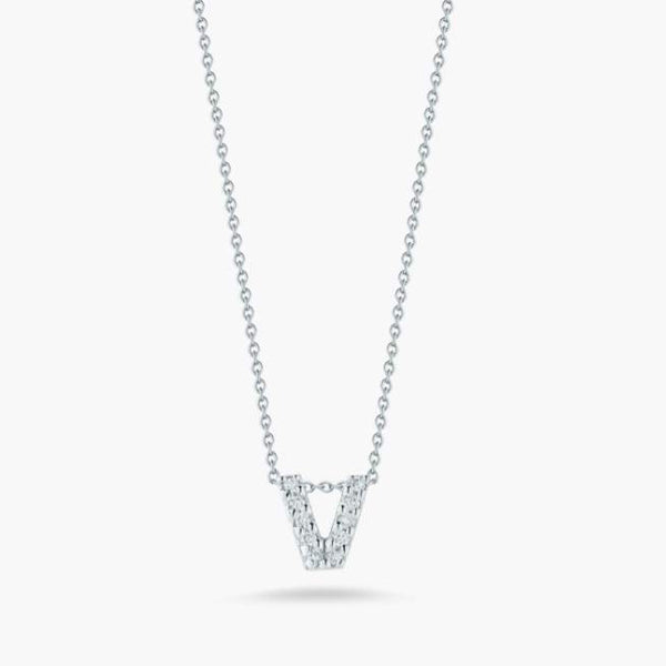 Roberto Coin 18K Tiny Treasures Love Letter "V"