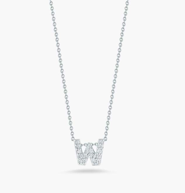 Roberto Coin Tiny Treasures Diamond Love Letter "W"