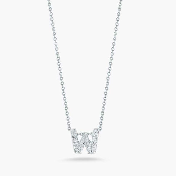Roberto Coin Tiny Treasures Diamond Love Letter "W"