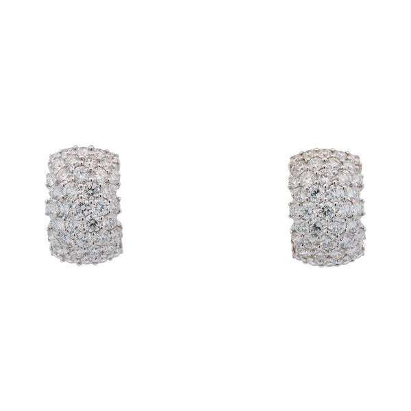 18kt White Gold  ~4.61ctw (HI/SI) Diamond Earrings, Posts With Omega Clips Provident Jewelery