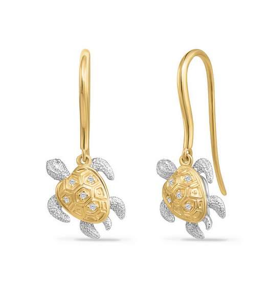 14K DIAMOND COMPASS STUD EARRINGS