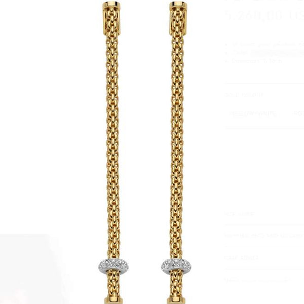 FOPE Prima 18kt Yellow Gold 0.36ct Diamond Pendant Earrings