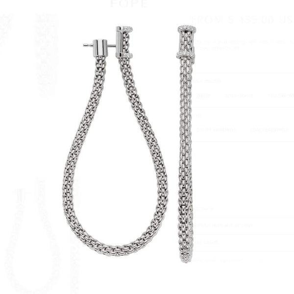 FOPE Essentials Flexit 18kt White Gold 0.17ct Diamond Earrings