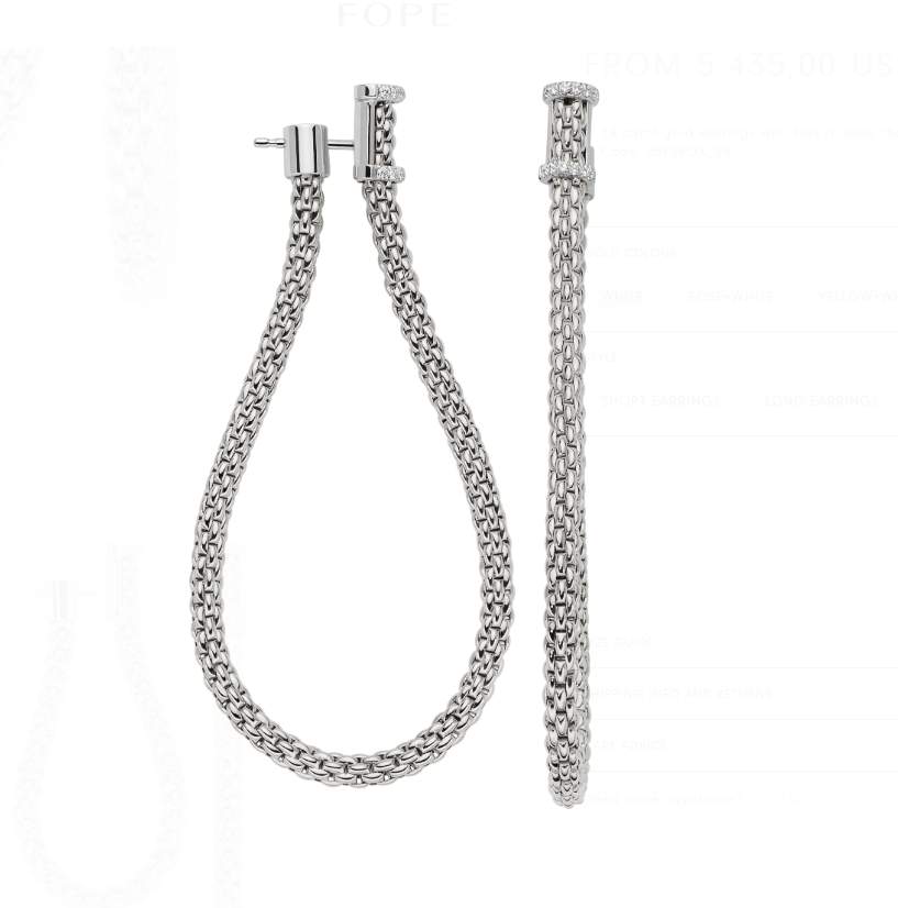 FOPE Essentials Flexit 18kt White Gold 0.17ct Diamond Earrings