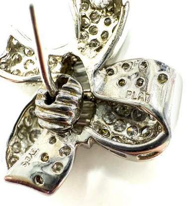 Platinum Bow Diamond Earrings