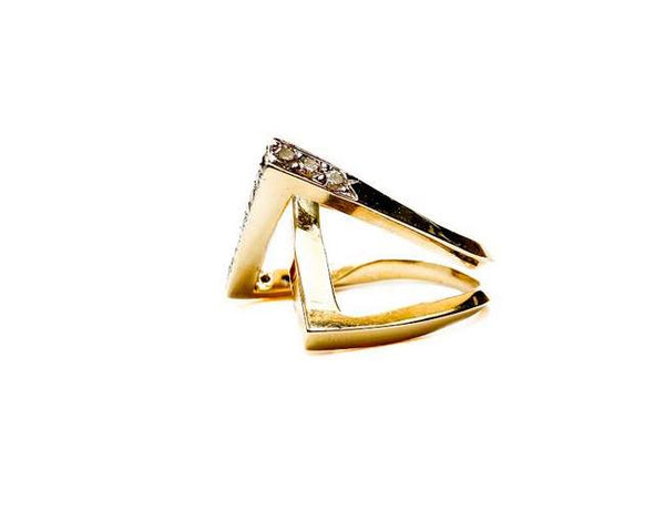 14K Diamond X Ring Provident Jewelery