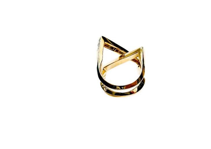 14K Diamond X Ring Provident Jewelery