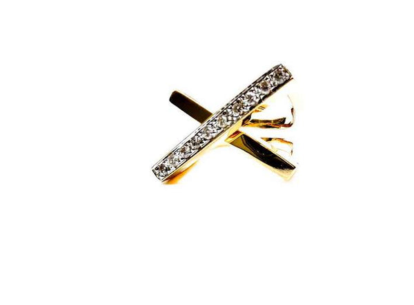 14K Diamond X Ring Provident Jewelery