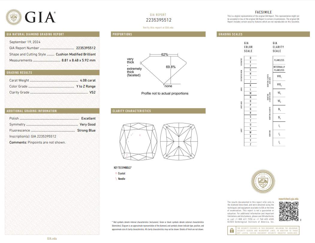 18K  Yellow And White Gold  4.08Ct GIA Yellow  Diamond And  White ~1.90 Ctw Diamond Halo Ring