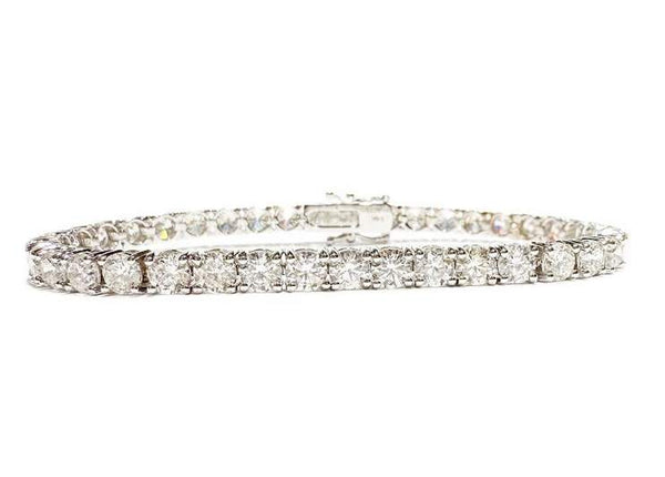 14K White Gold Round Diamond 4 Prong 7" Tennis Bracelet, 39 Diamonds= ~12.25ctw