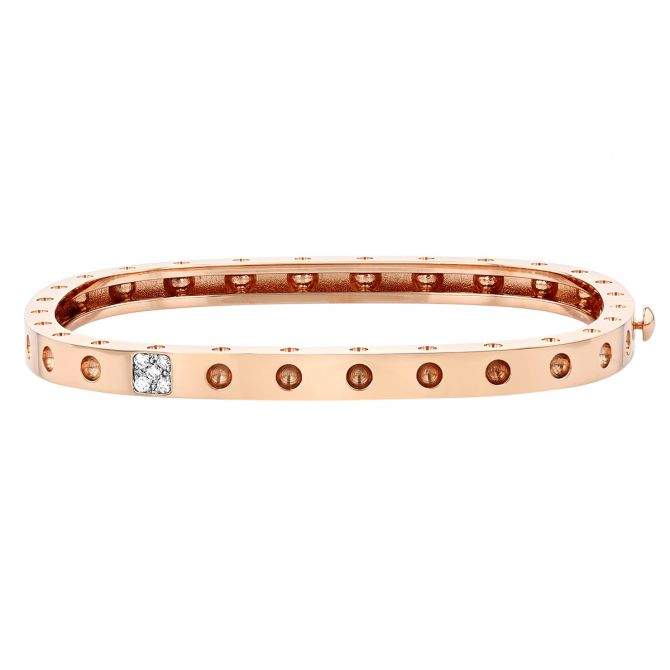 Pre-Owned Roberto Coin 18K Pois Moi .07ctw  Diamond Bangle Bracelet