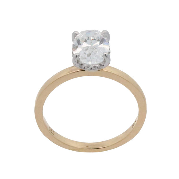 18K Yellow And White Gold 1.51ct Oval Brilliant Diamond Ring Provident Jewelery