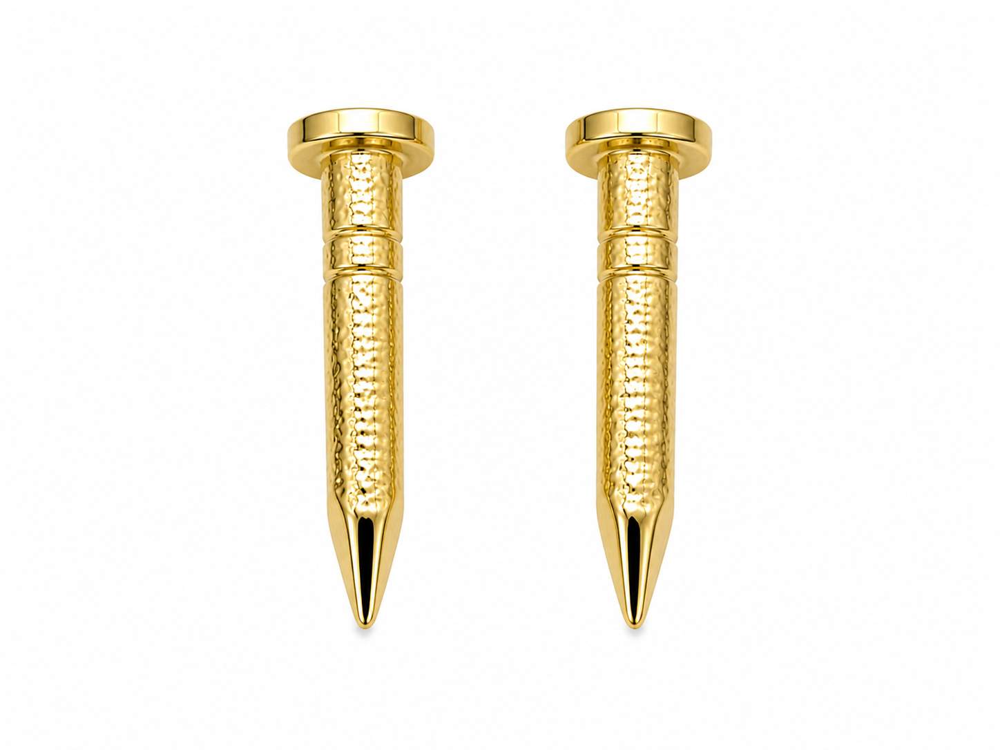 Designer: David Webb, Hammered Nail Studs MS463, With Box And Pouch
