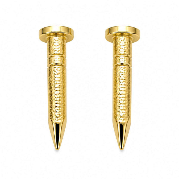 Designer: David Webb, Hammered Nail Studs MS463, With Box And Pouch