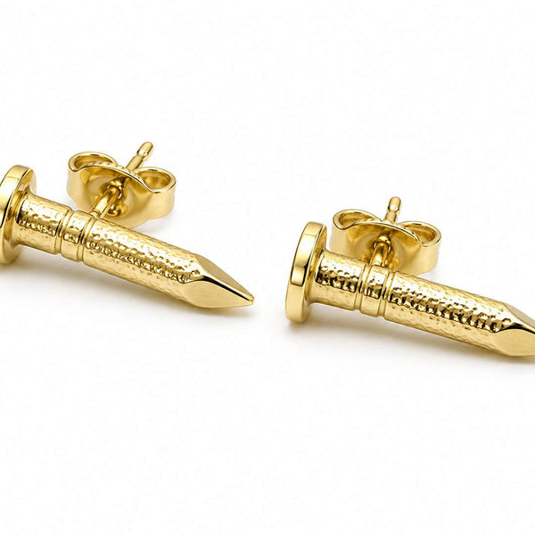 Designer: David Webb, Hammered Nail Studs MS463, With Box And Pouch