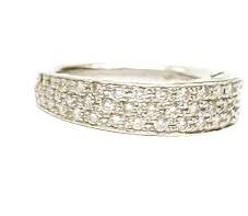 18K White Gold, 3 row Pave Diamond Ring Provident Jewelery