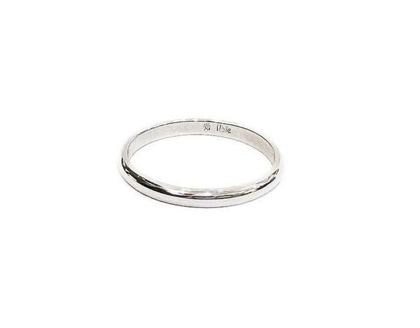14K White Gold 2mm Half Round Thin Band