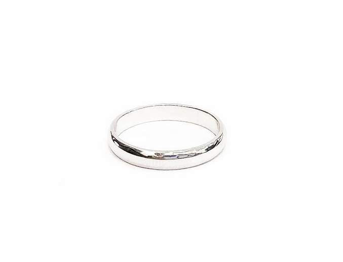 14K White Gold 3mm Half Round Thin Band