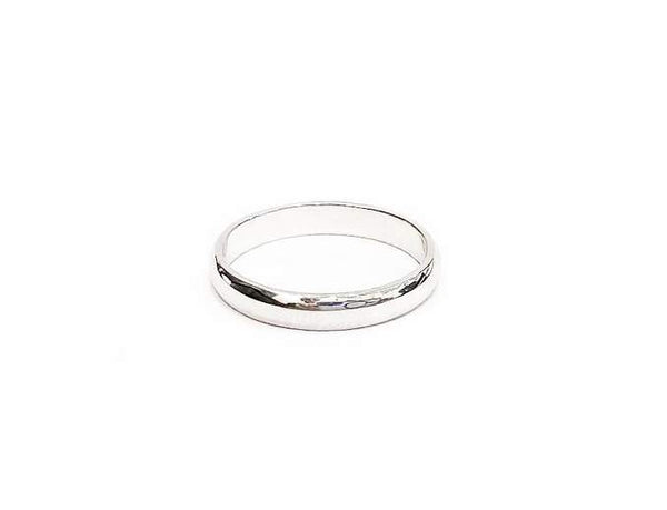 14K White Gold 3mm Half Round Thin Band