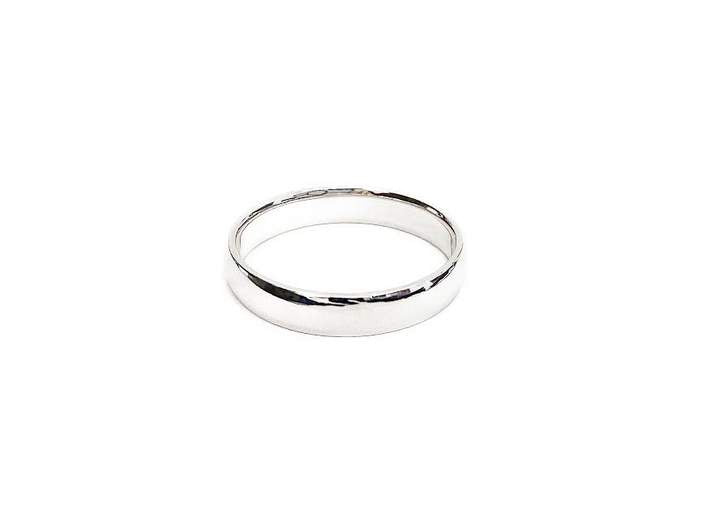 14K White Gold Half Round 4mm Comfort Fit Band