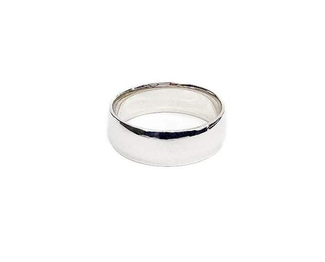 14K White Gold  Half Round 7mm Comfort Fit Band