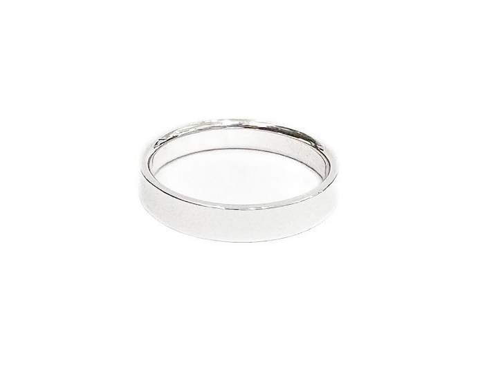 14K White Gold Flat 4mm Comfort Fit Band