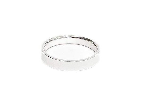 14K White Gold Flat 4mm Comfort Fit Band