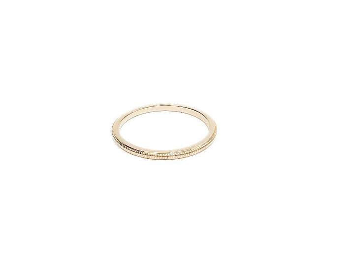 14K White Gold 1.5mm Raised Milgrain Stackable Band